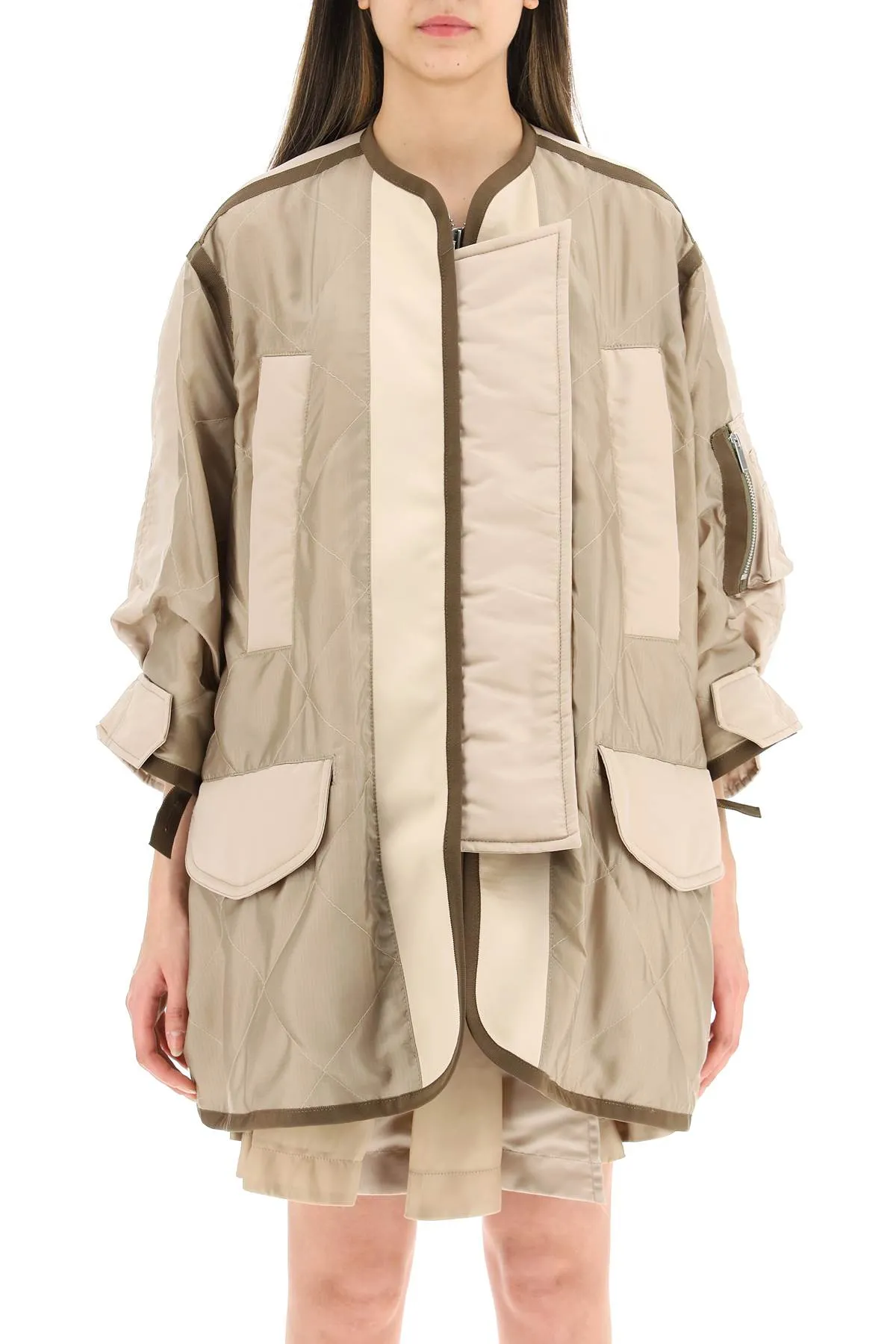 Sacai Zip Embellished Oversized Jacket