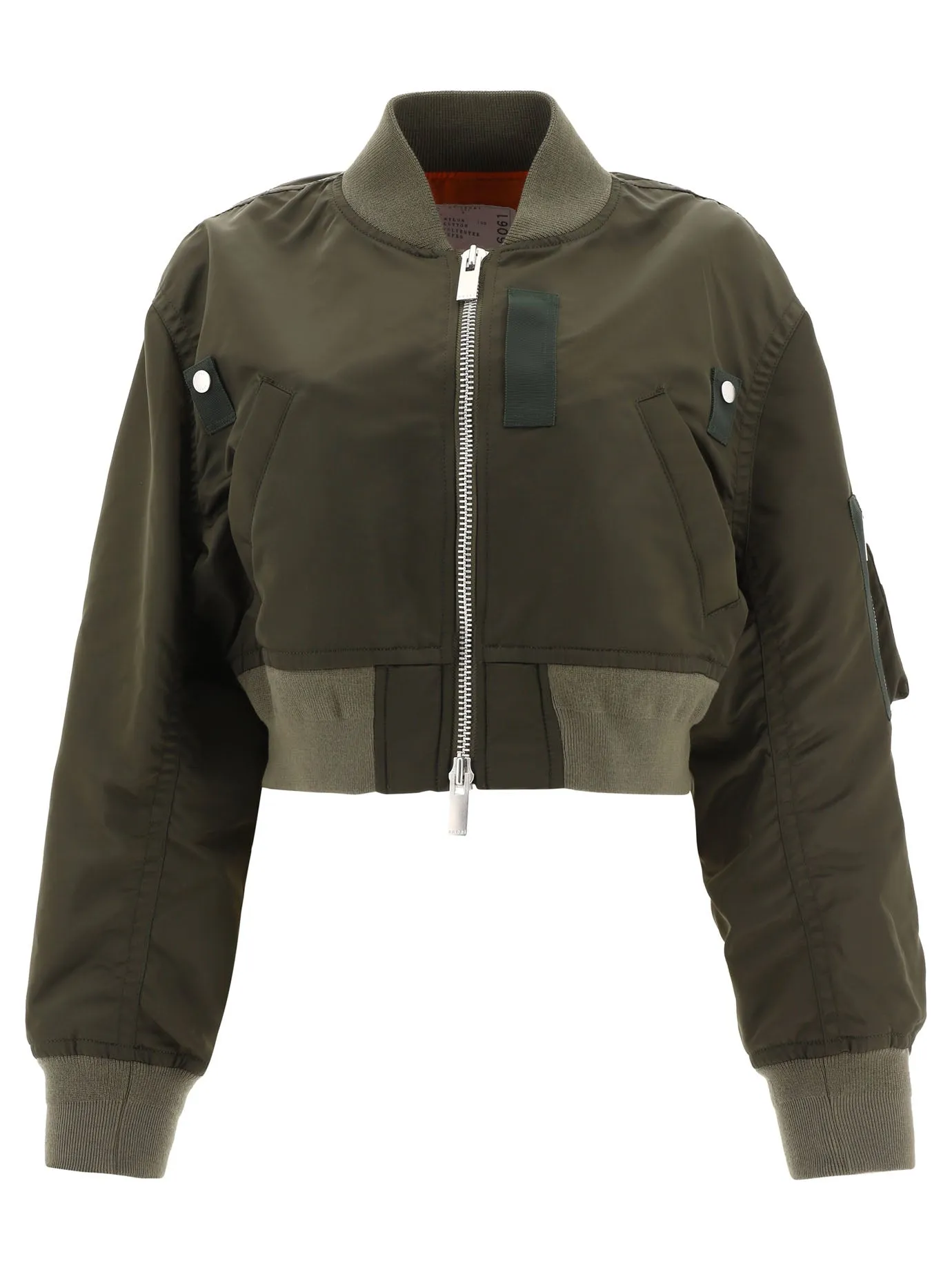 Sacai Zip-Up Cropped Bomber Jacket