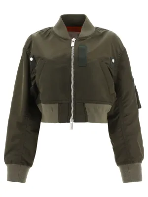 Sacai Zip-Up Cropped Bomber Jacket
