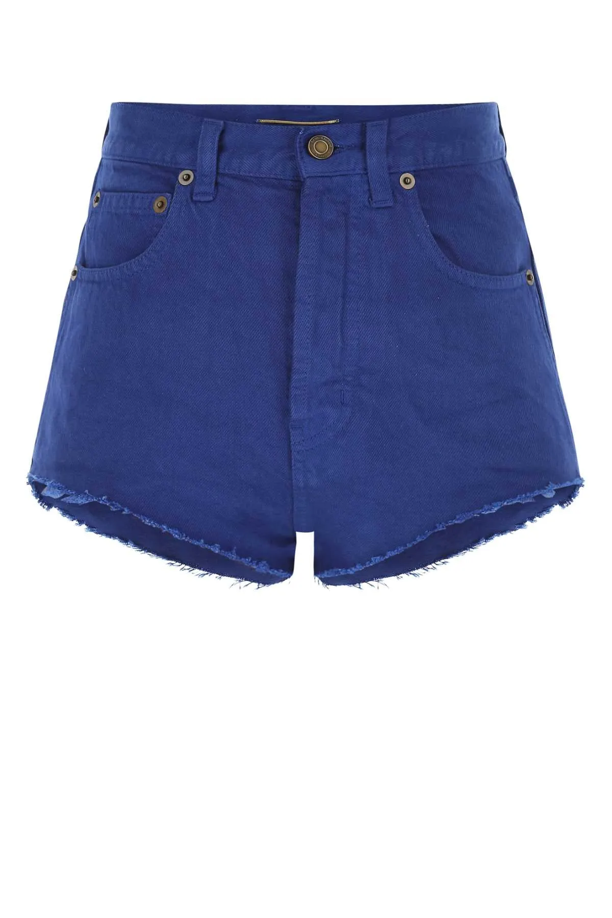 Saint Laurent Button Detailed High Waist Shorts