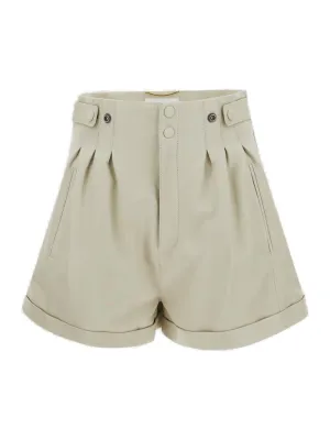 Saint Laurent Button Detailed High Waist Shorts