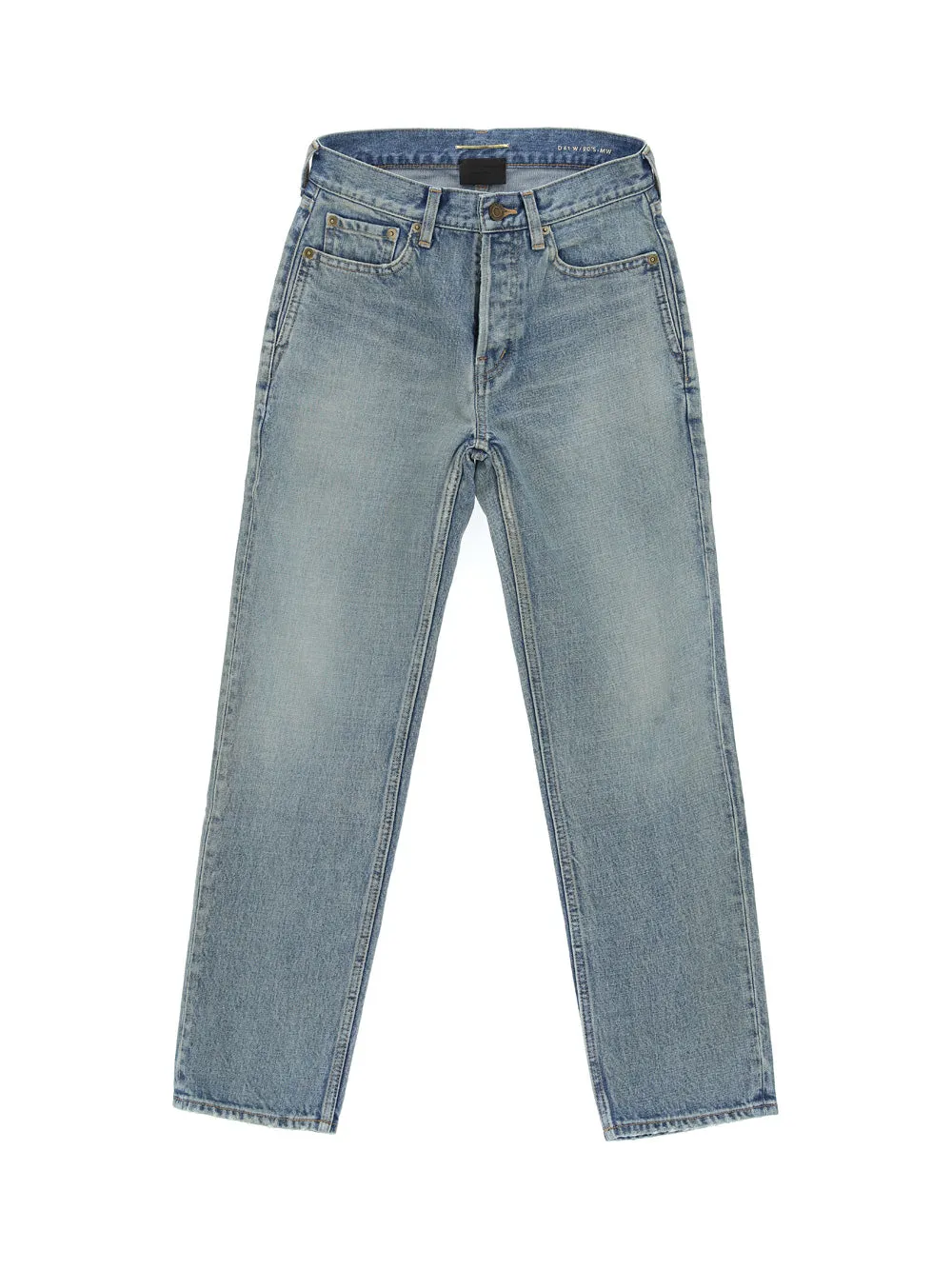 Saint Laurent Button Detailed Washed Cropped Jeans