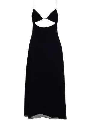 Saint Laurent Cut-Out Detailed Open Back Dress