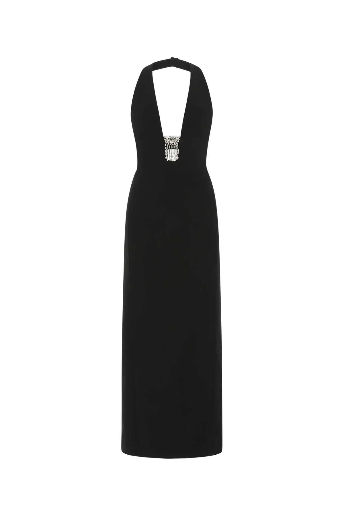 Saint Laurent Embellished Cut-Out Halterneck Dress