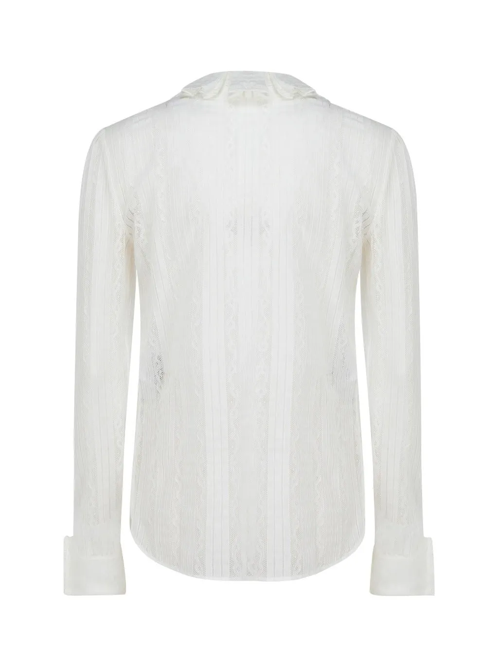Saint Laurent Frilled Neck Long-Sleeved Shirt