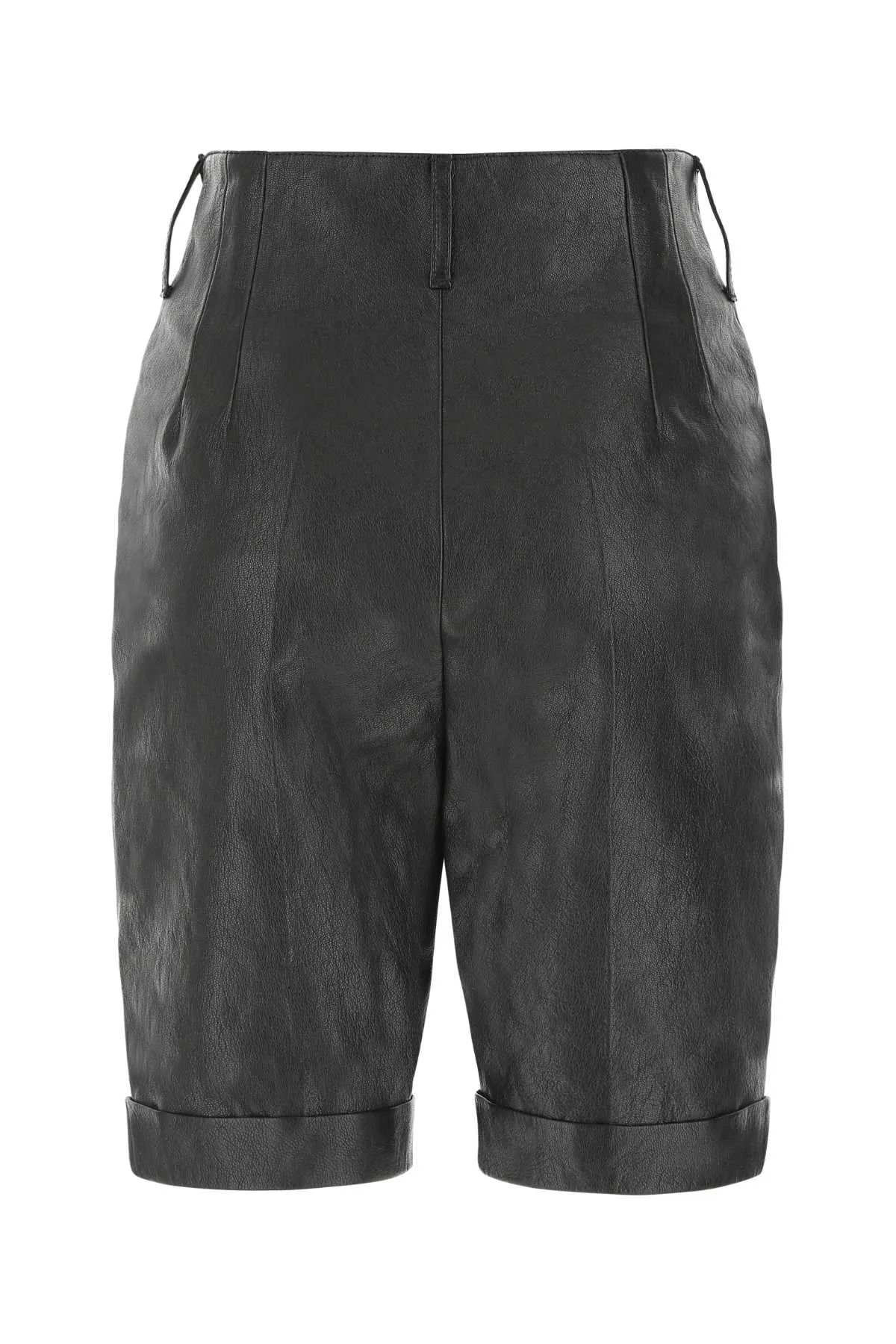 Saint Laurent High-Rise Leather Cycling Shorts