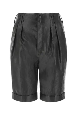 Saint Laurent High-Rise Leather Cycling Shorts