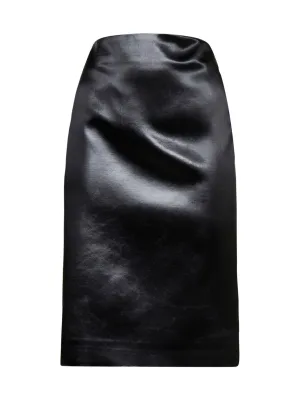 Saint Laurent High Waist Midi Pencil Skirt