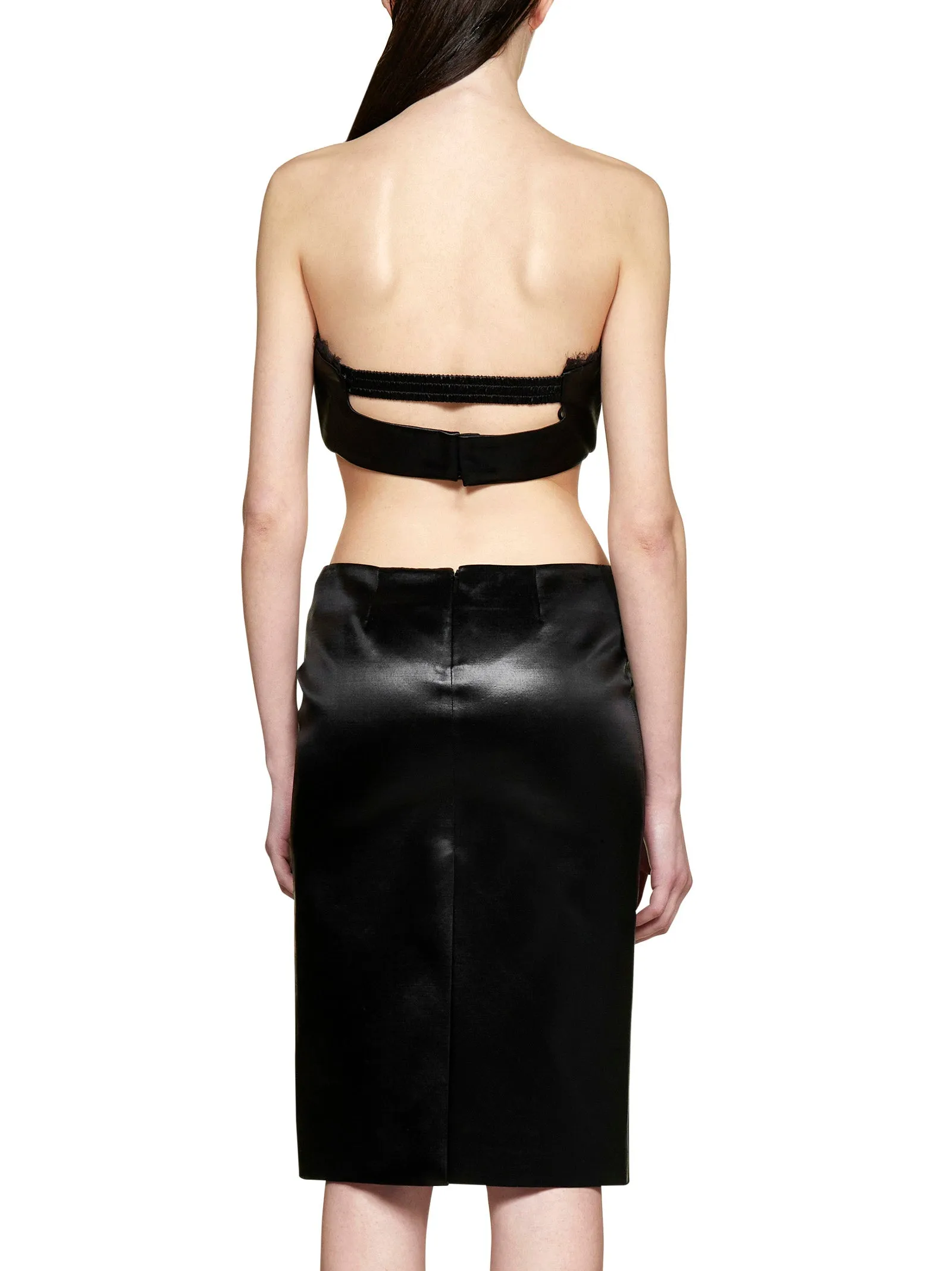 Saint Laurent High Waist Midi Pencil Skirt