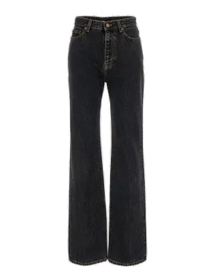 Saint Laurent High Waist Straight Leg Jeans