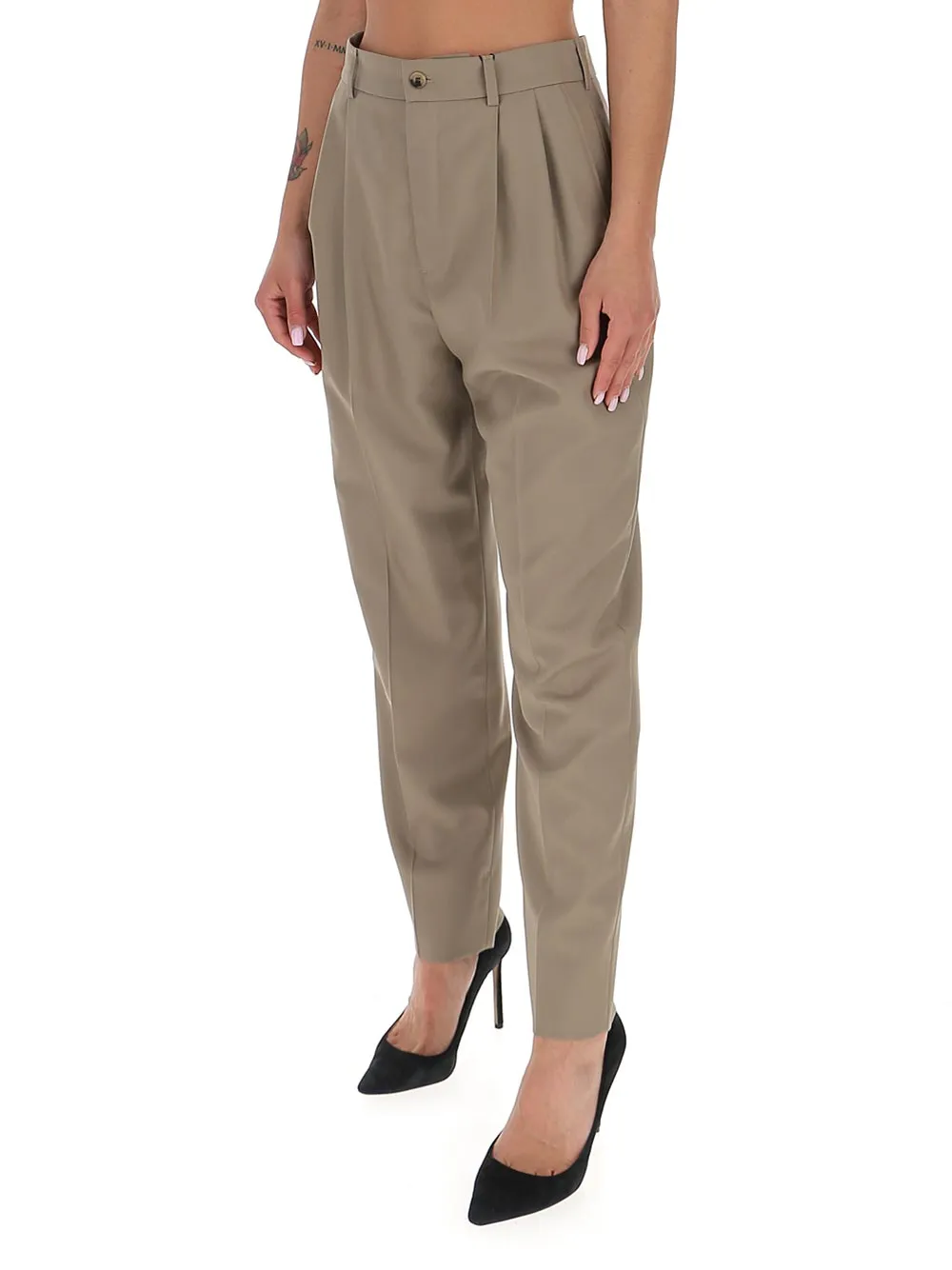Saint Laurent High-Waisted Cropped Pants