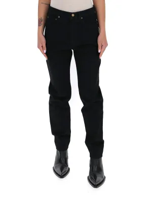 Saint Laurent High Waisted Straight Leg Jeans