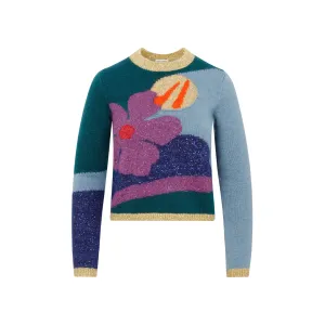 Saint Laurent Jacquard Sequined Sweater