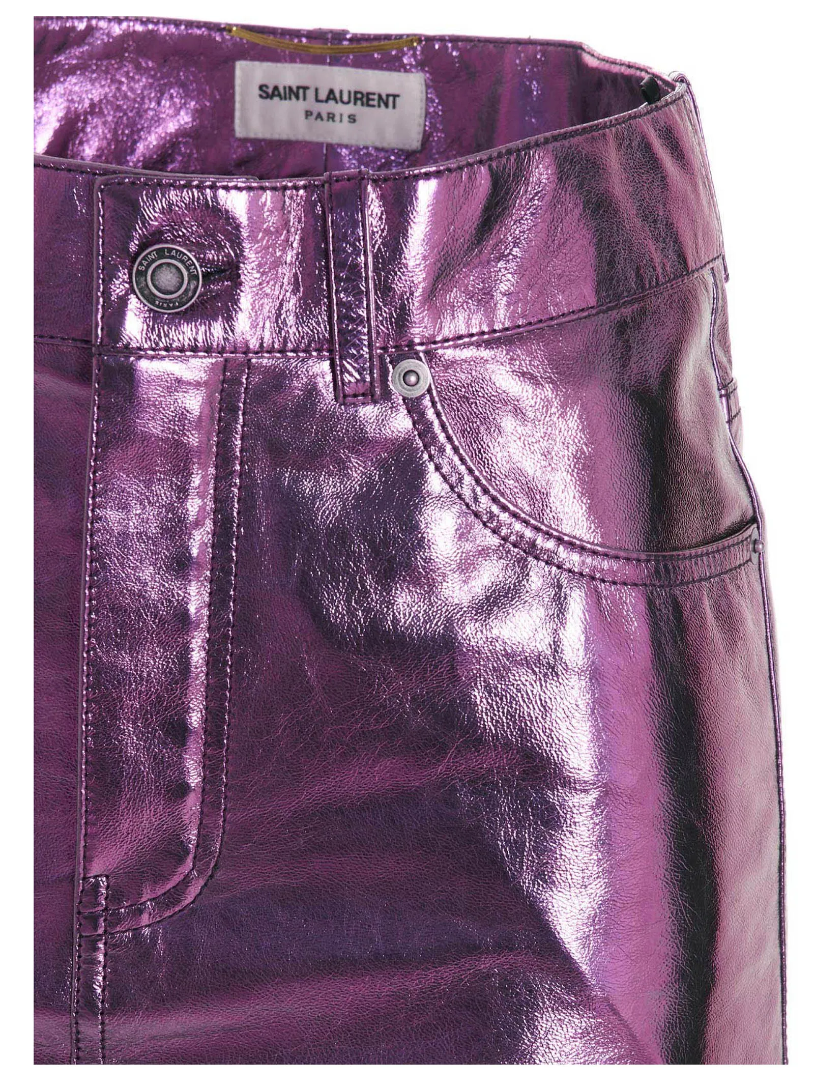 Saint Laurent Lam Leather Mini Skirt