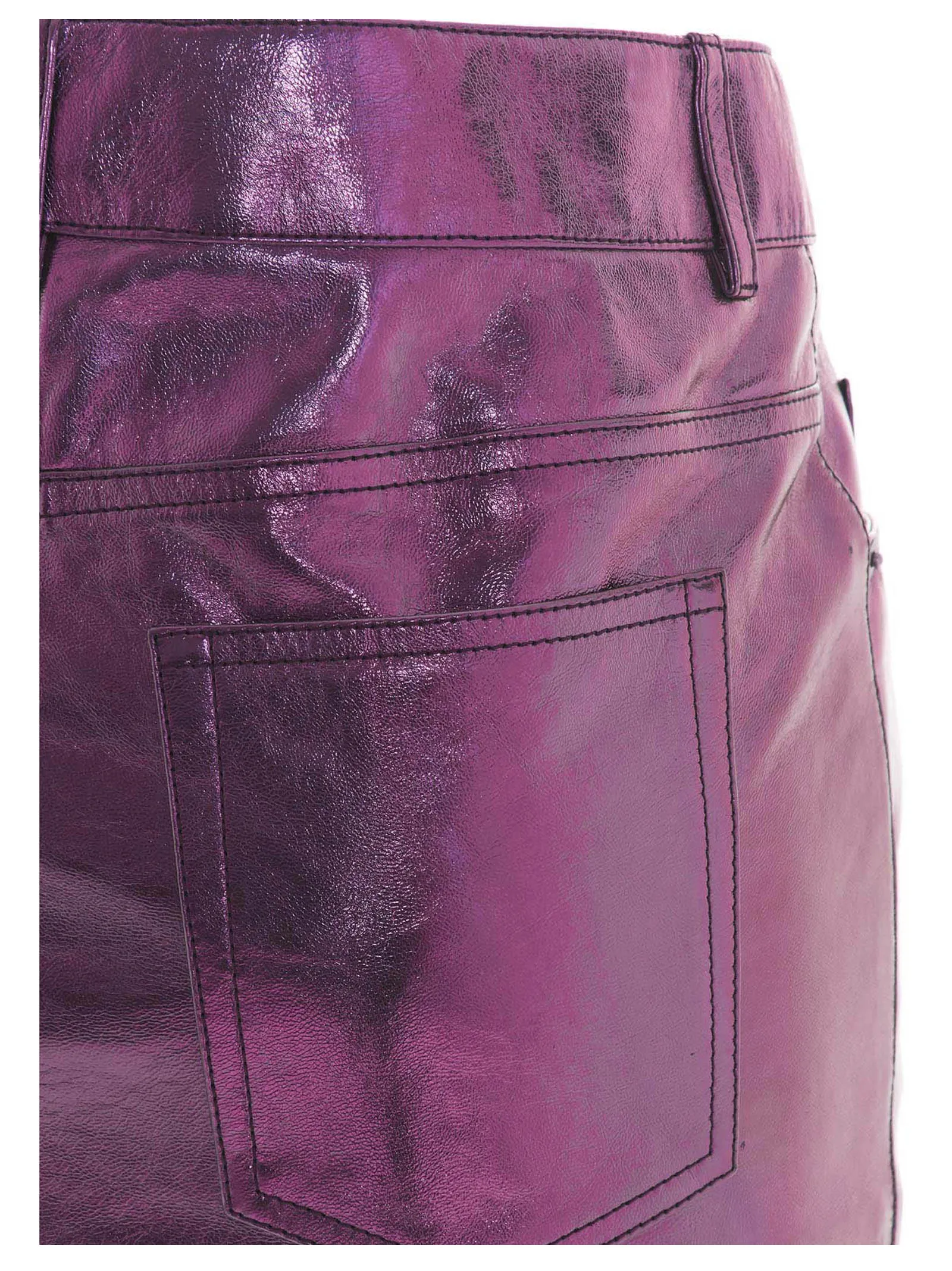 Saint Laurent Lam Leather Mini Skirt
