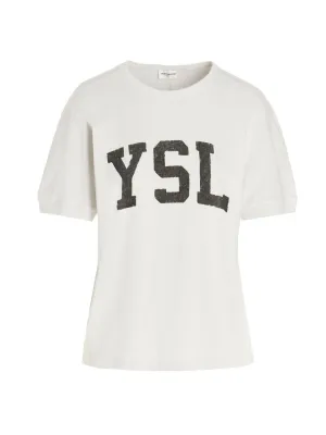 Saint Laurent Logo Printed Crewneck T-Shirt