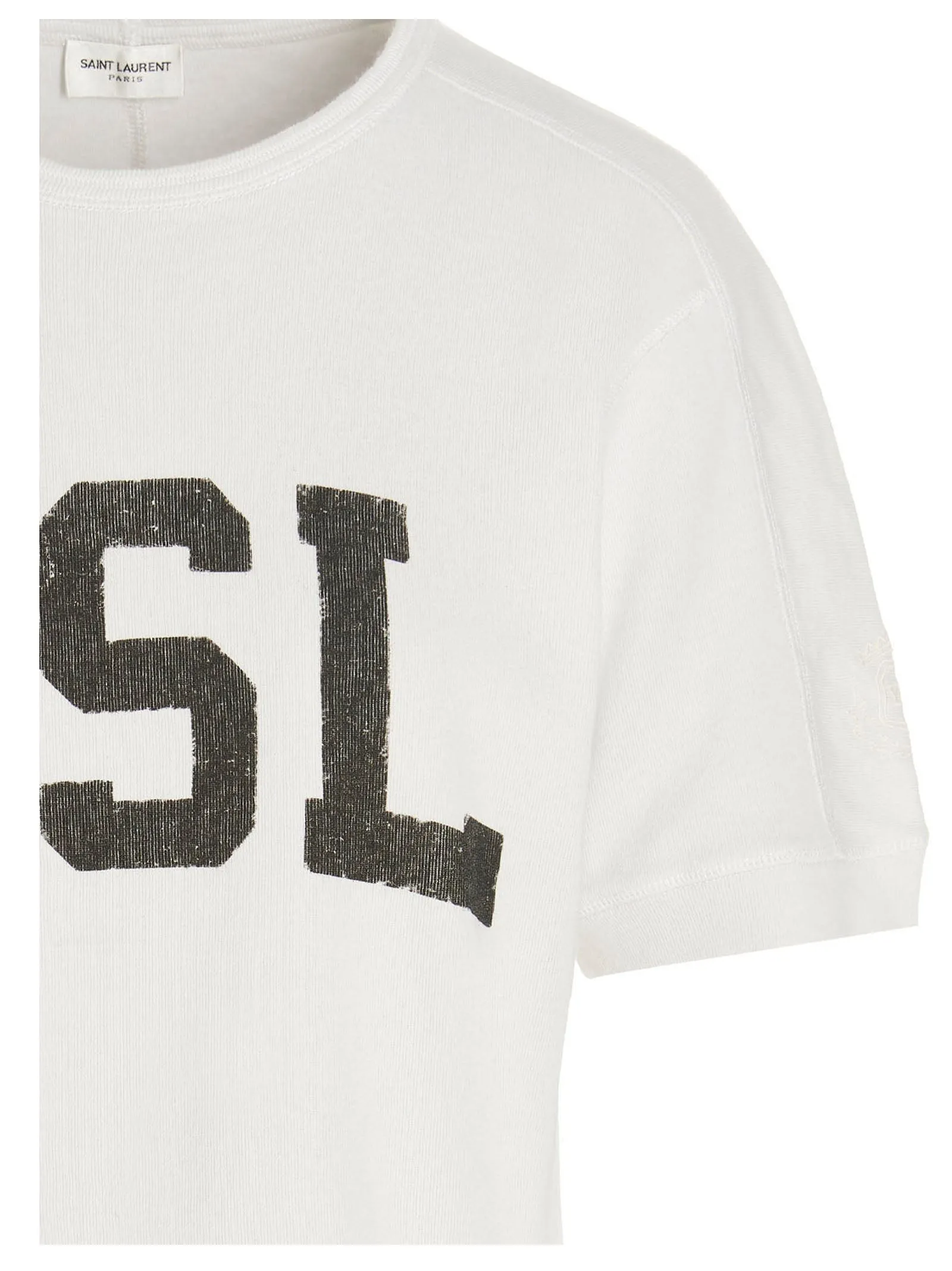 Saint Laurent Logo Printed Crewneck T-Shirt