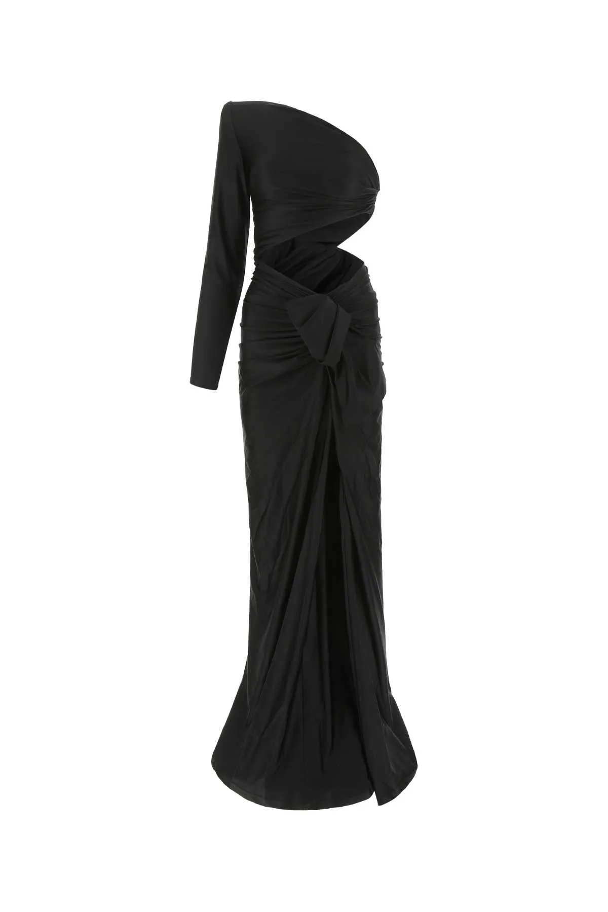 Saint Laurent One-Shoulder Cut-Out Maxi Dress