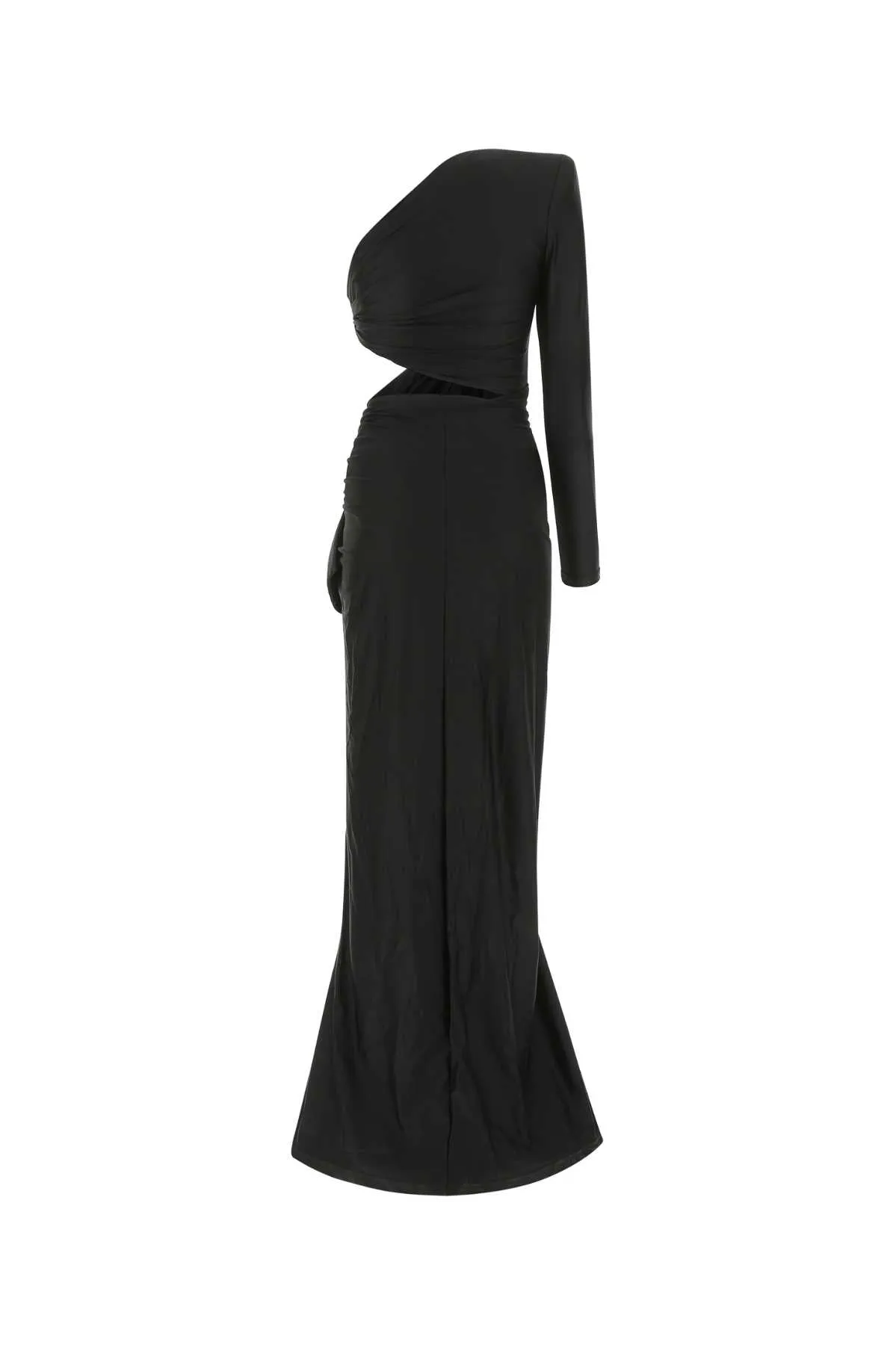 Saint Laurent One-Shoulder Cut-Out Maxi Dress