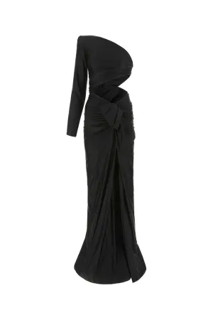 Saint Laurent One-Shoulder Cut-Out Maxi Dress