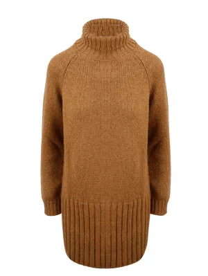 Saint Laurent Roll-Neck Chunky Knit Dress