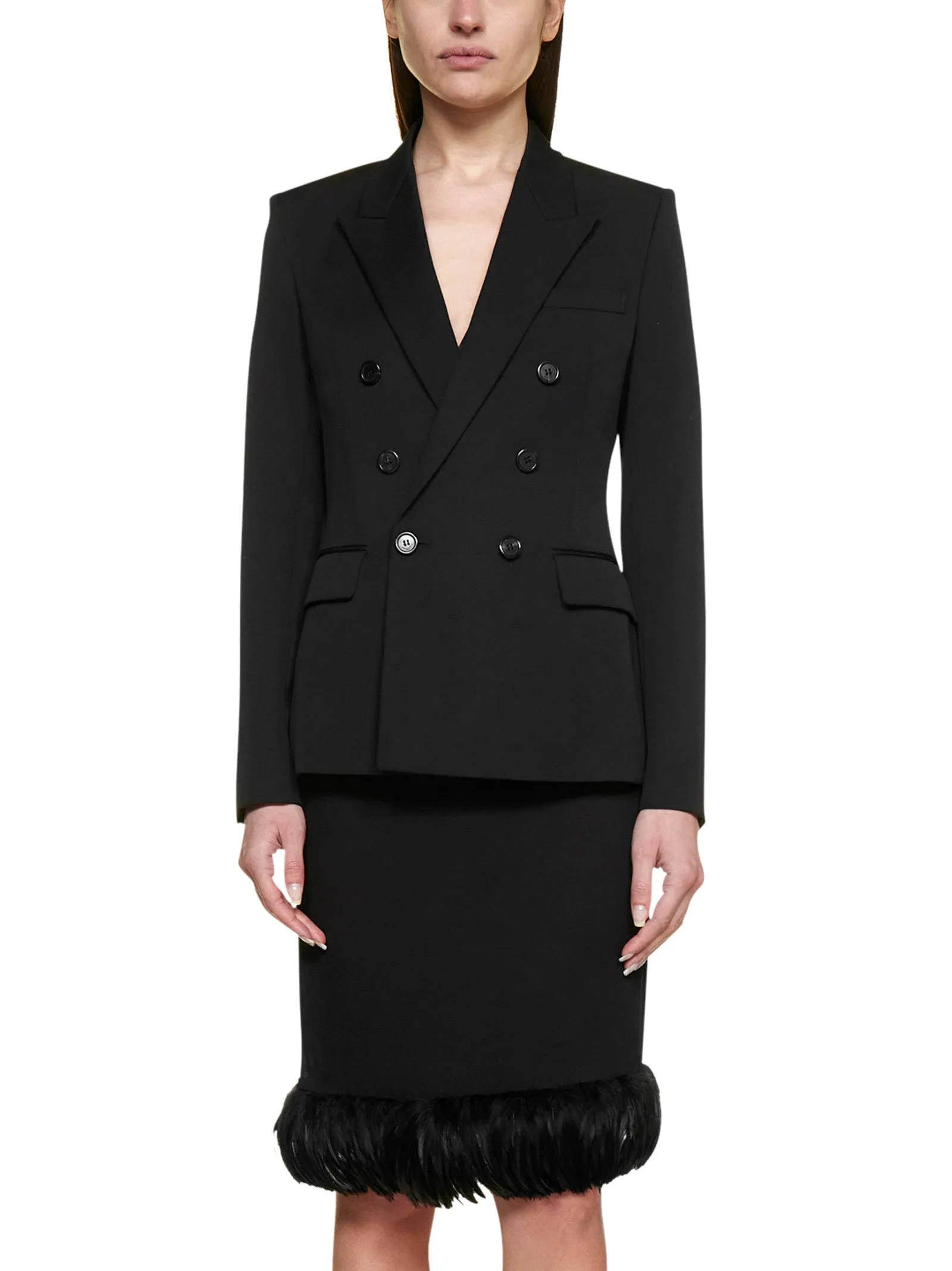Saint Laurent Straight-Cut Midi Skirt