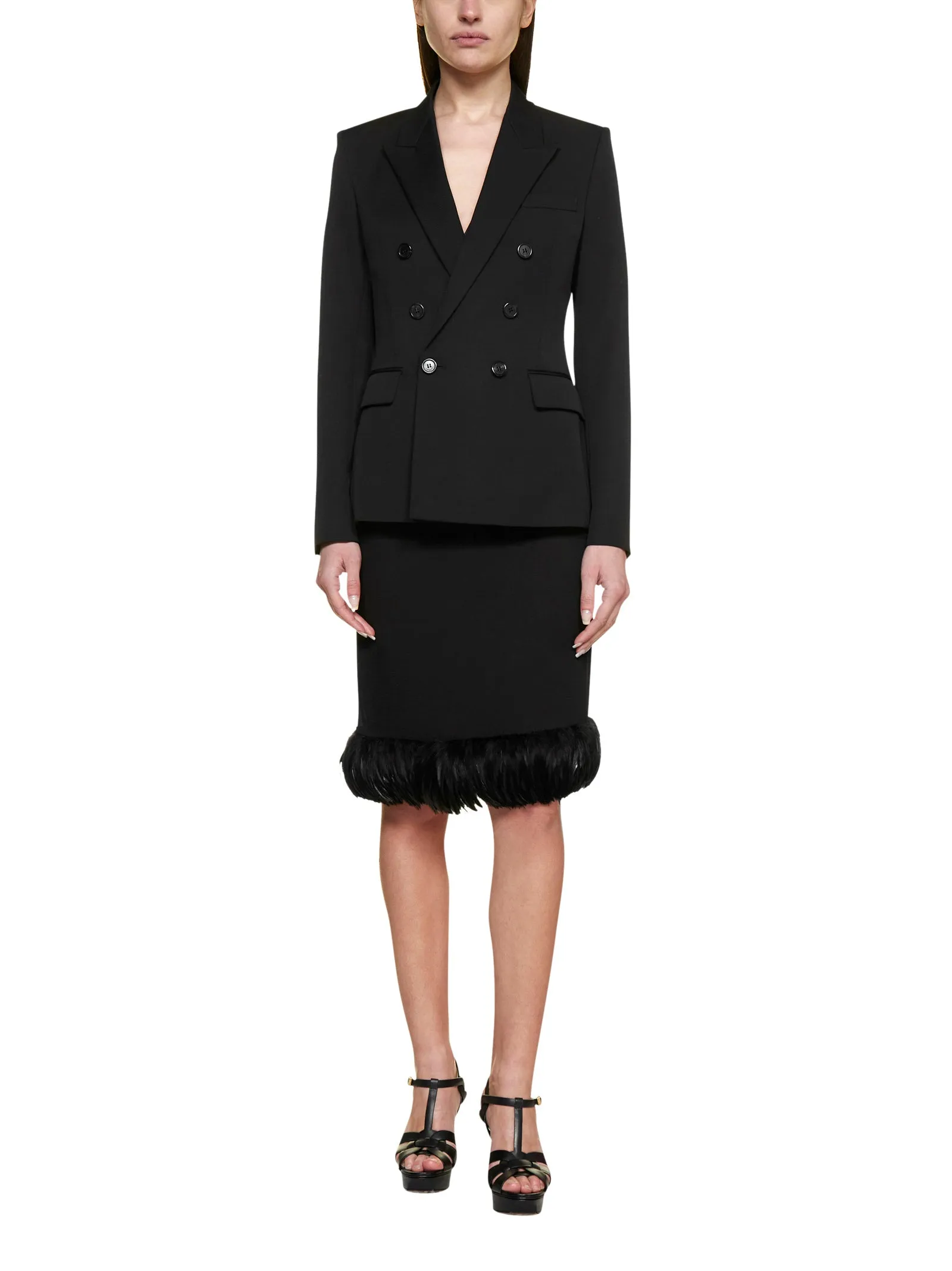 Saint Laurent Straight-Cut Midi Skirt