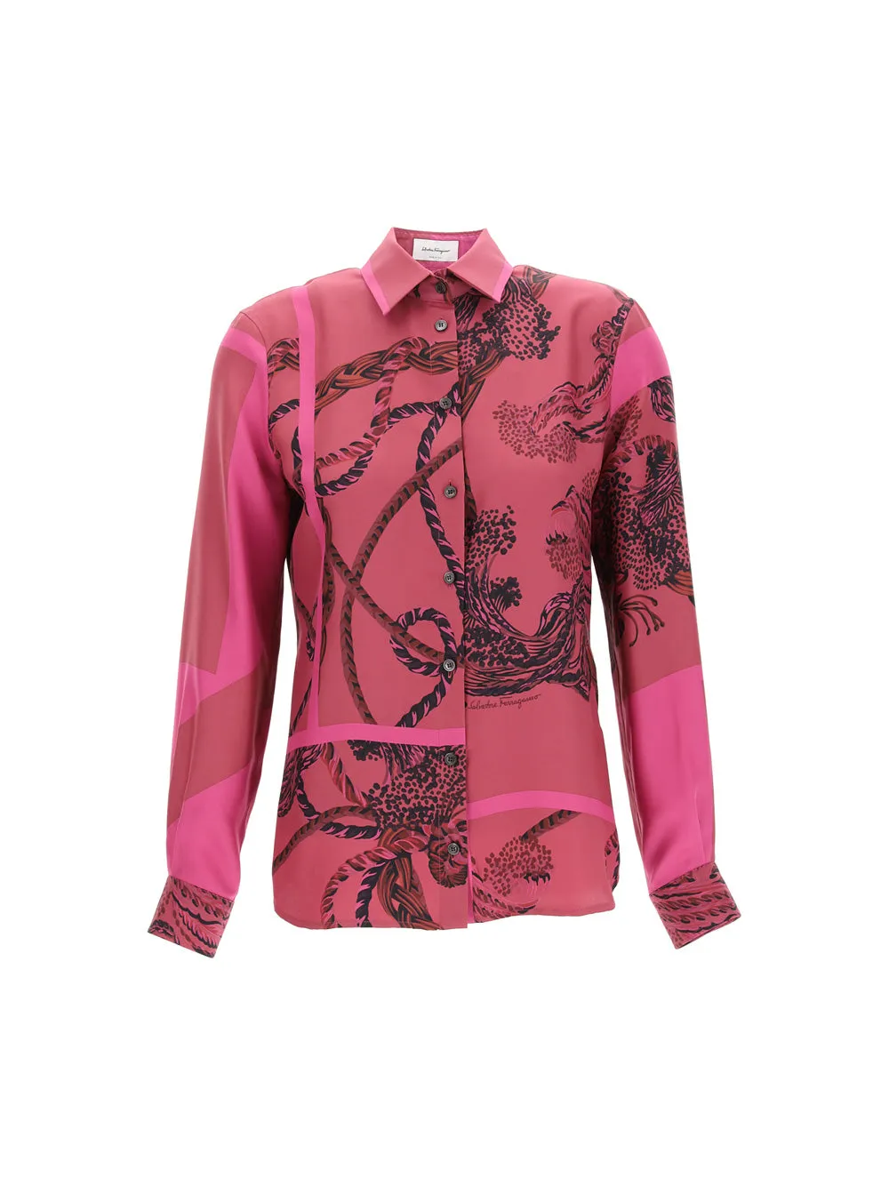 Salvatore Ferragamo Allover Graphic Printed Buttoned Shirt