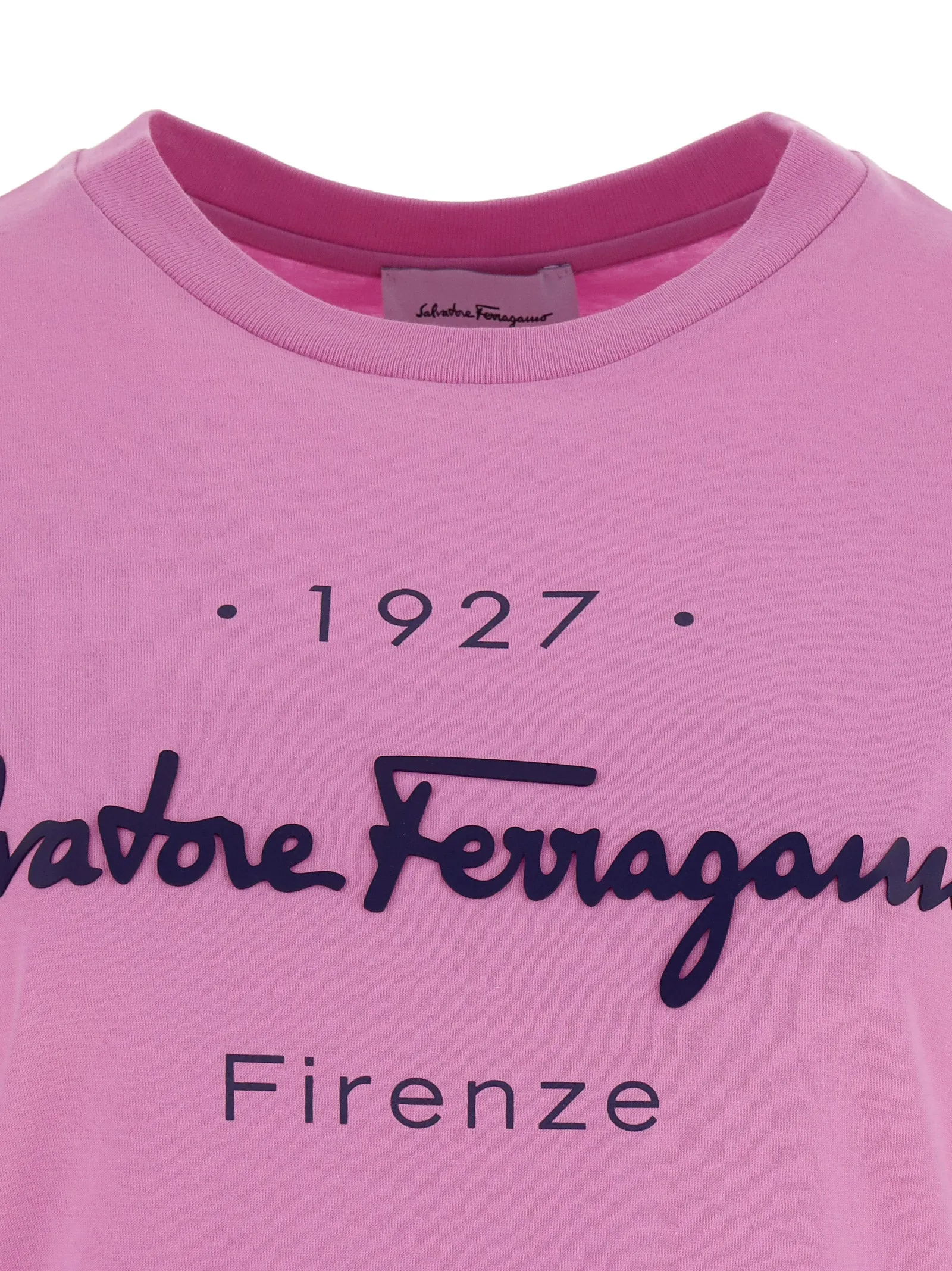 Salvatore Ferragamo Logo Detailed Crewneck T-Shirt