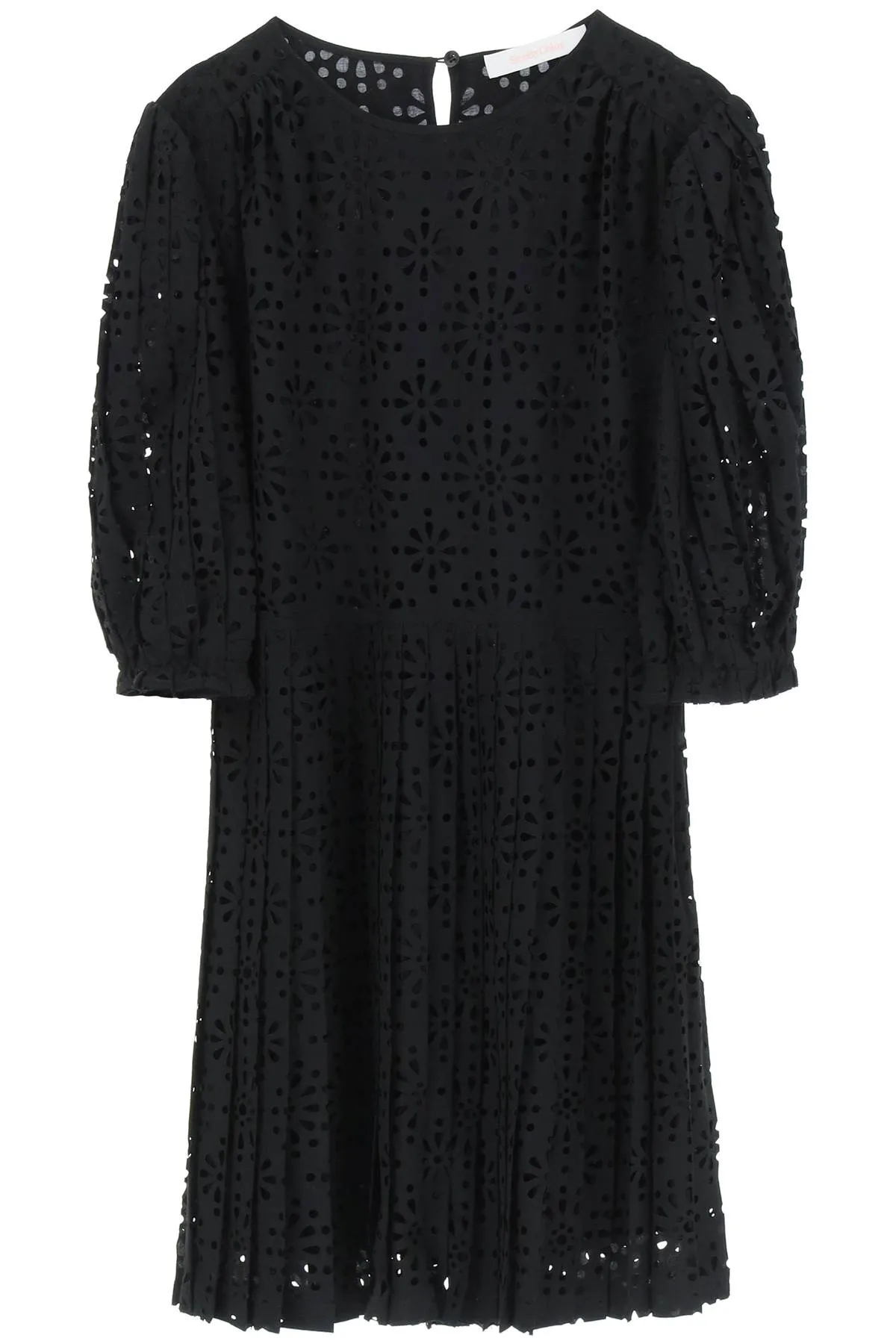 See By Chlo Allover Floral Pattern Pleated Dress