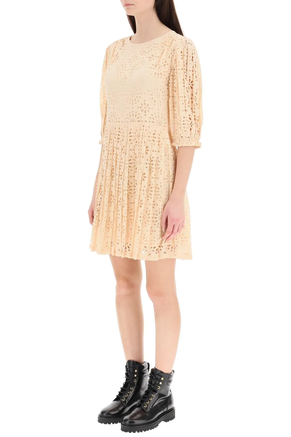 See By Chlo Allover Floral Patterned Pleated Dress