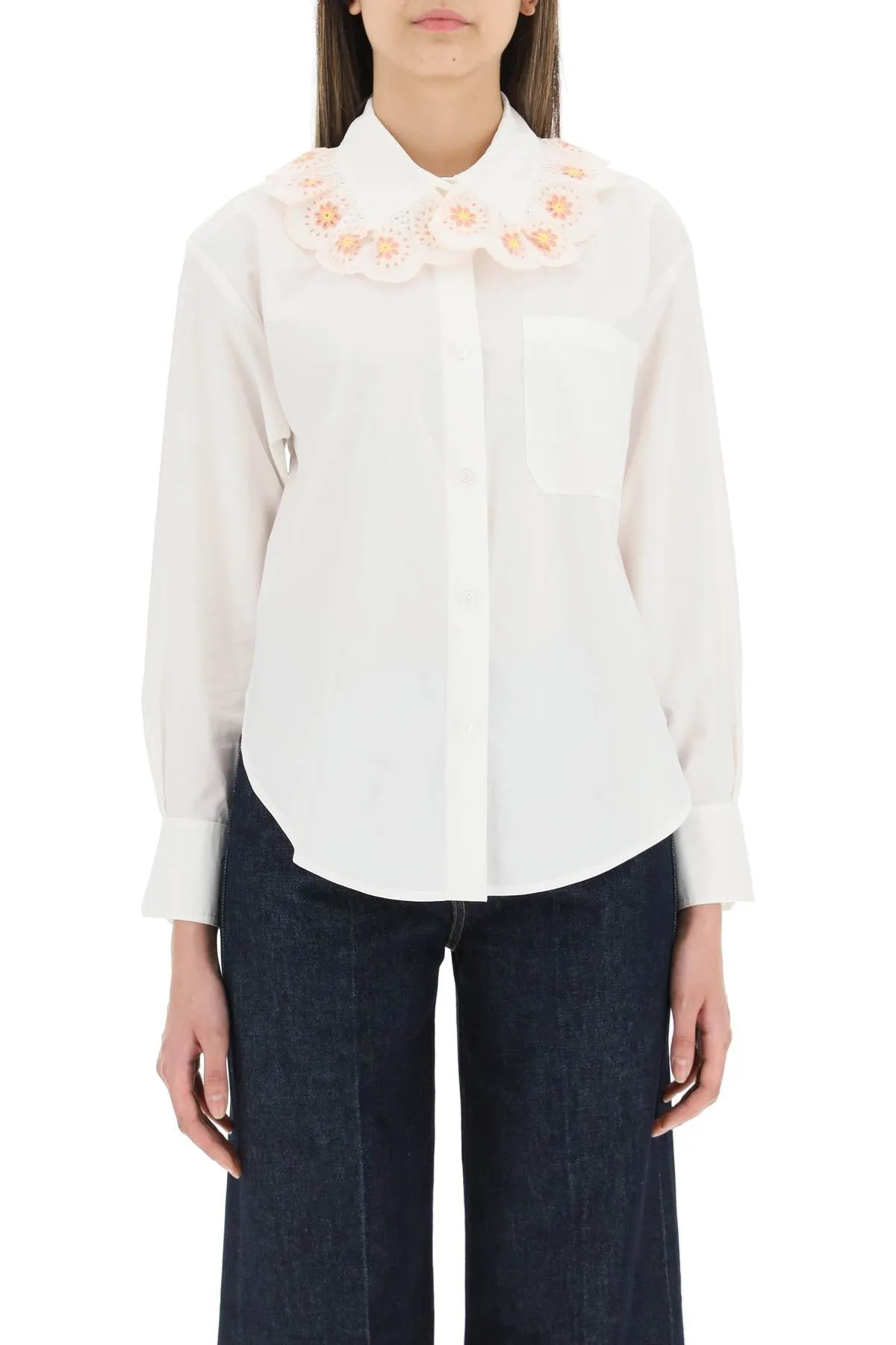 See By Chlo Broderie Detailed Buttoned Shirt