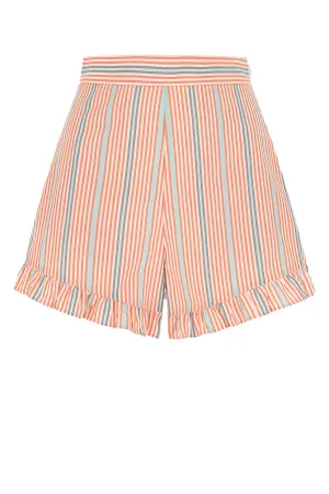 See By Chlo High Waist Striped Flared Shorts