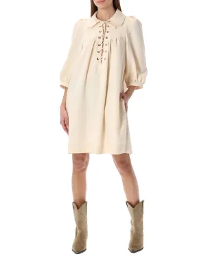 See By Chlo Lace-Up Drawstring Shirt Dress