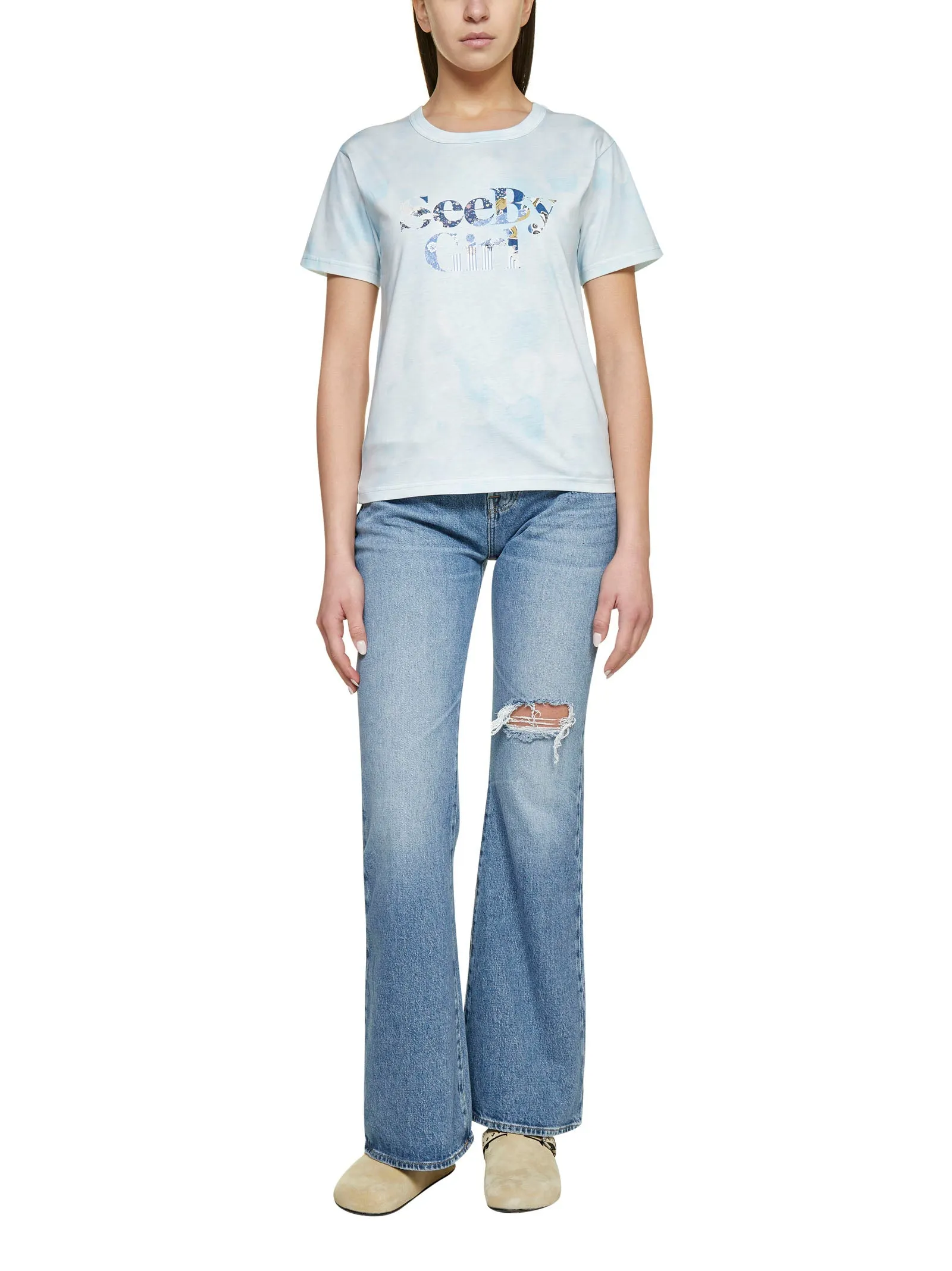 See By Chlo Logo Printed Crewneck T-Shirt