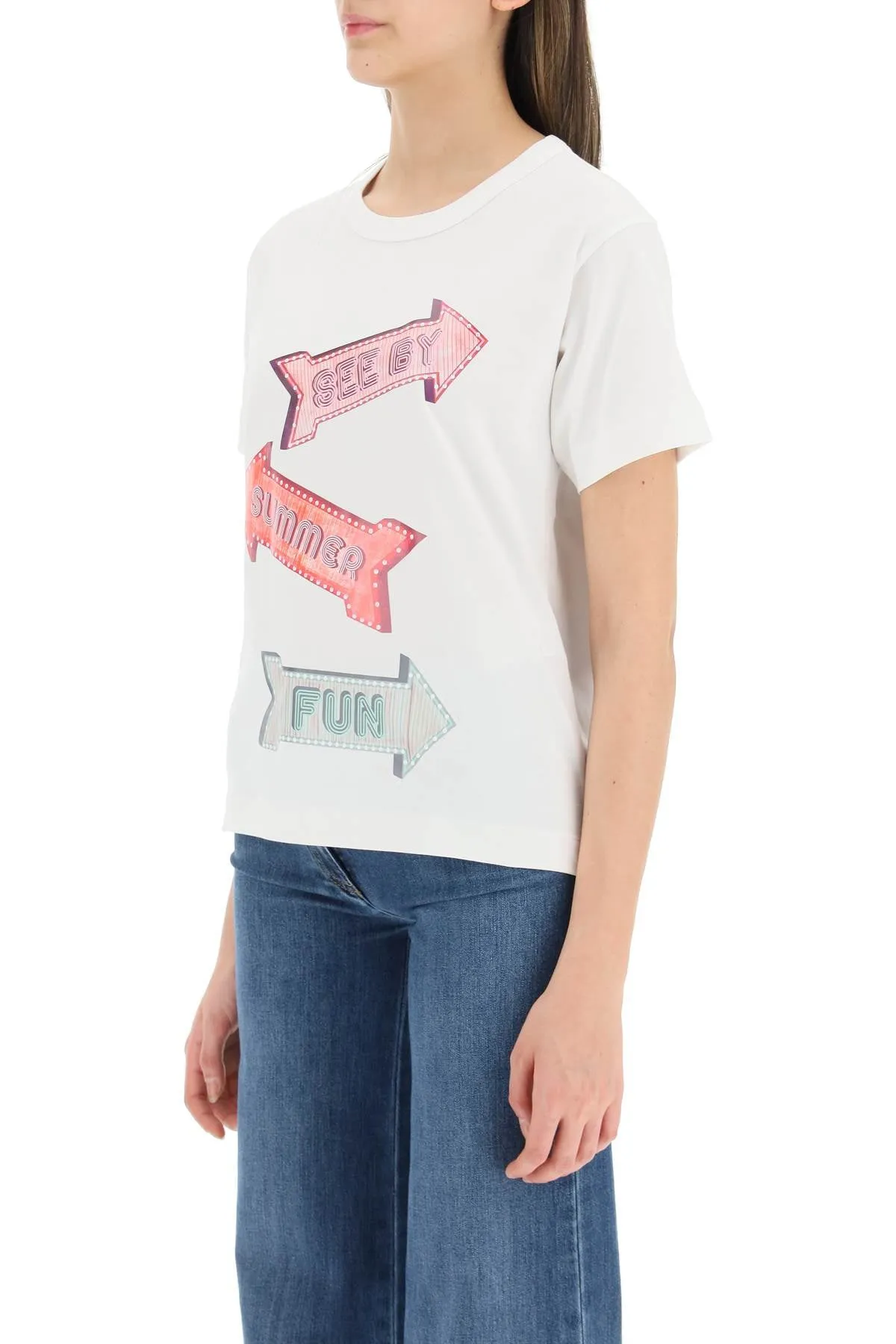 See By Chlo Logo Printed Crewneck T-Shirt