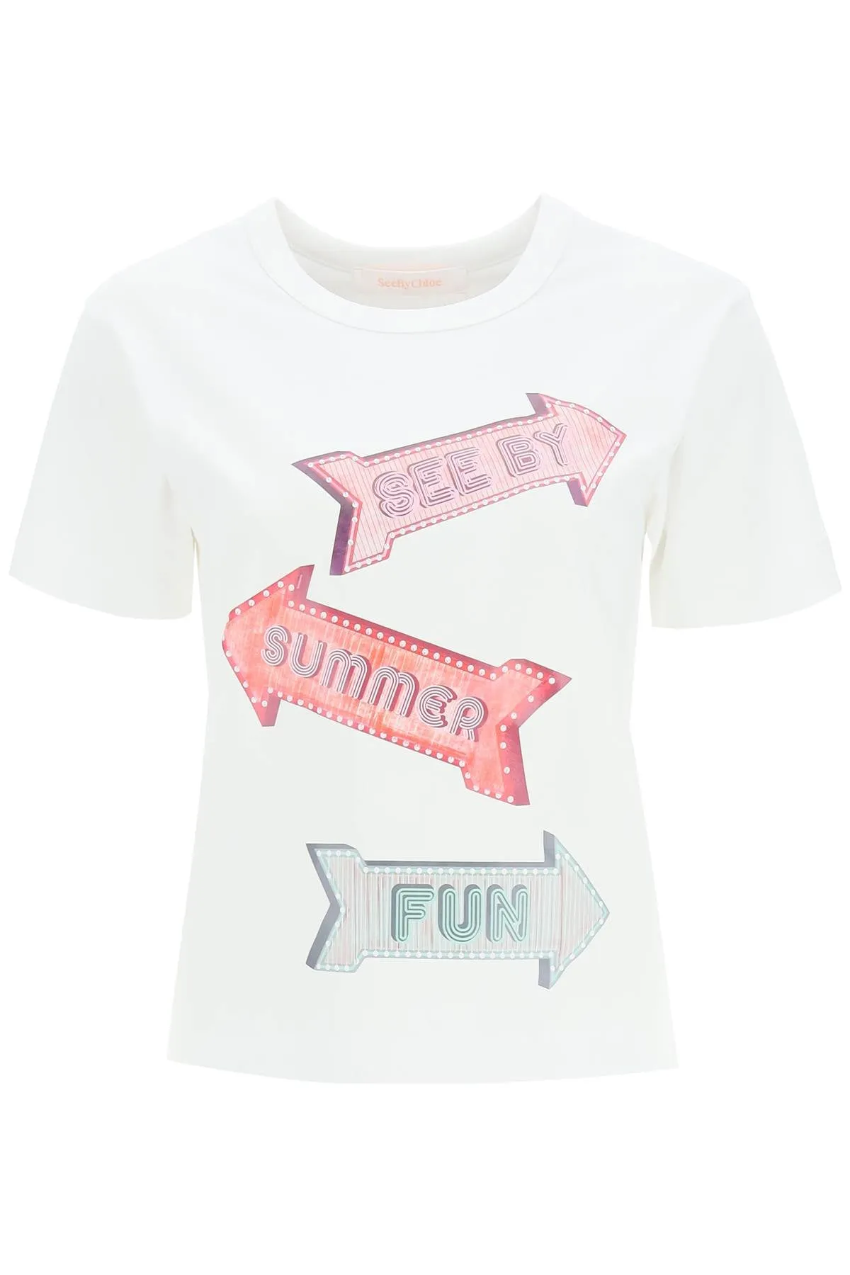 See By Chlo Logo Printed Crewneck T-Shirt
