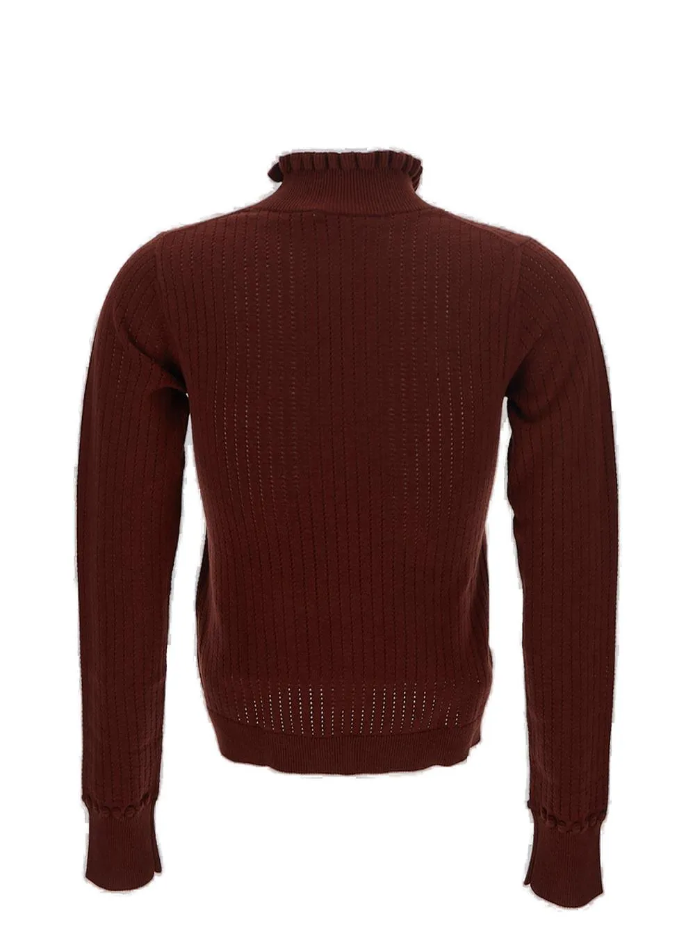 See By Chlo Ruffle-Collar Ribbed Sweater