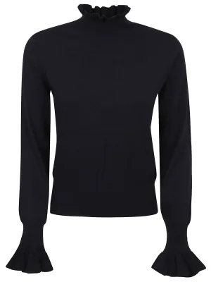See By Chlo Ruffled Collar Long-Sleeve Knit Top