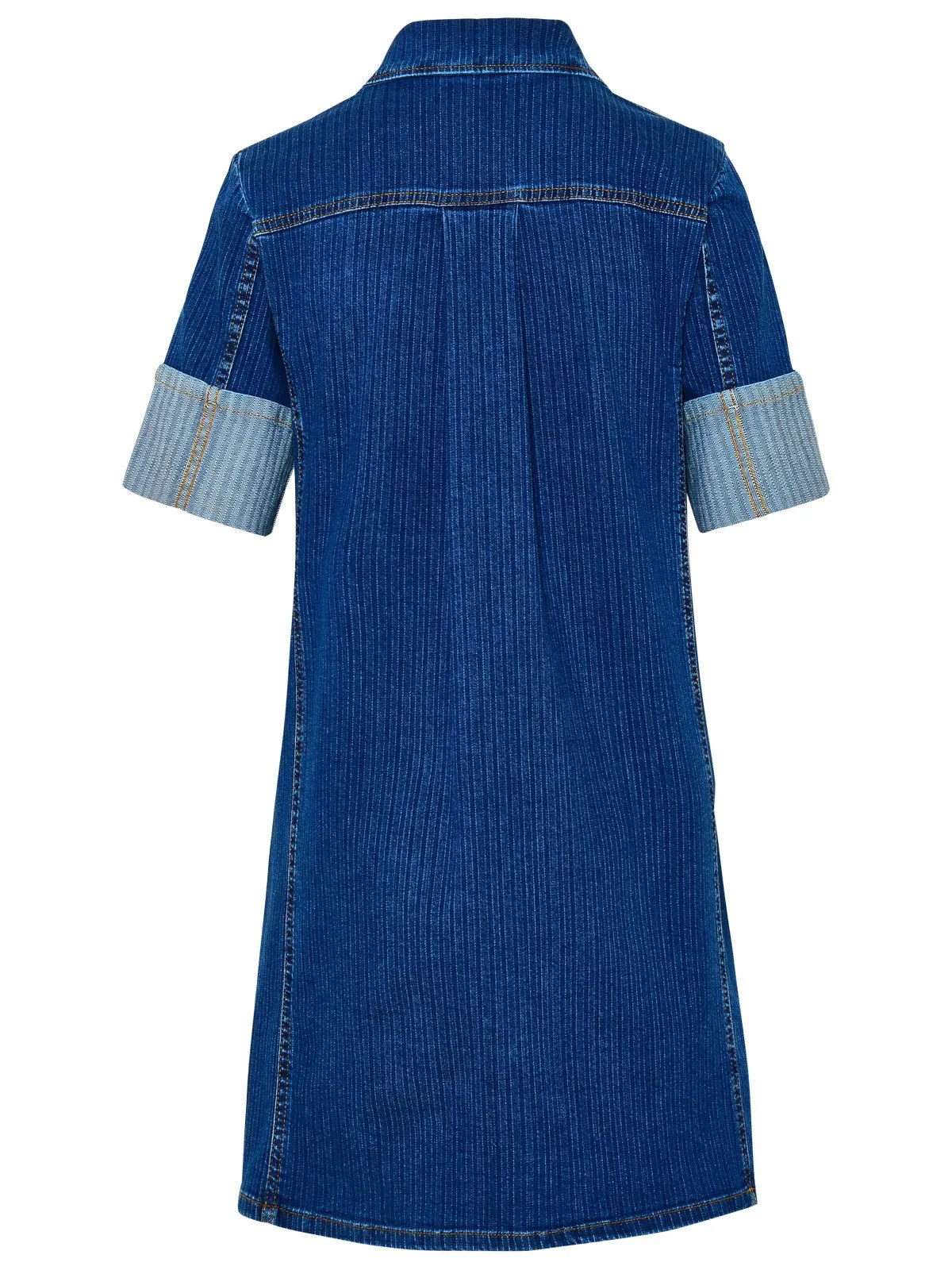 See By Chlo Short-Sleeved Half-Zipped Denim Dress