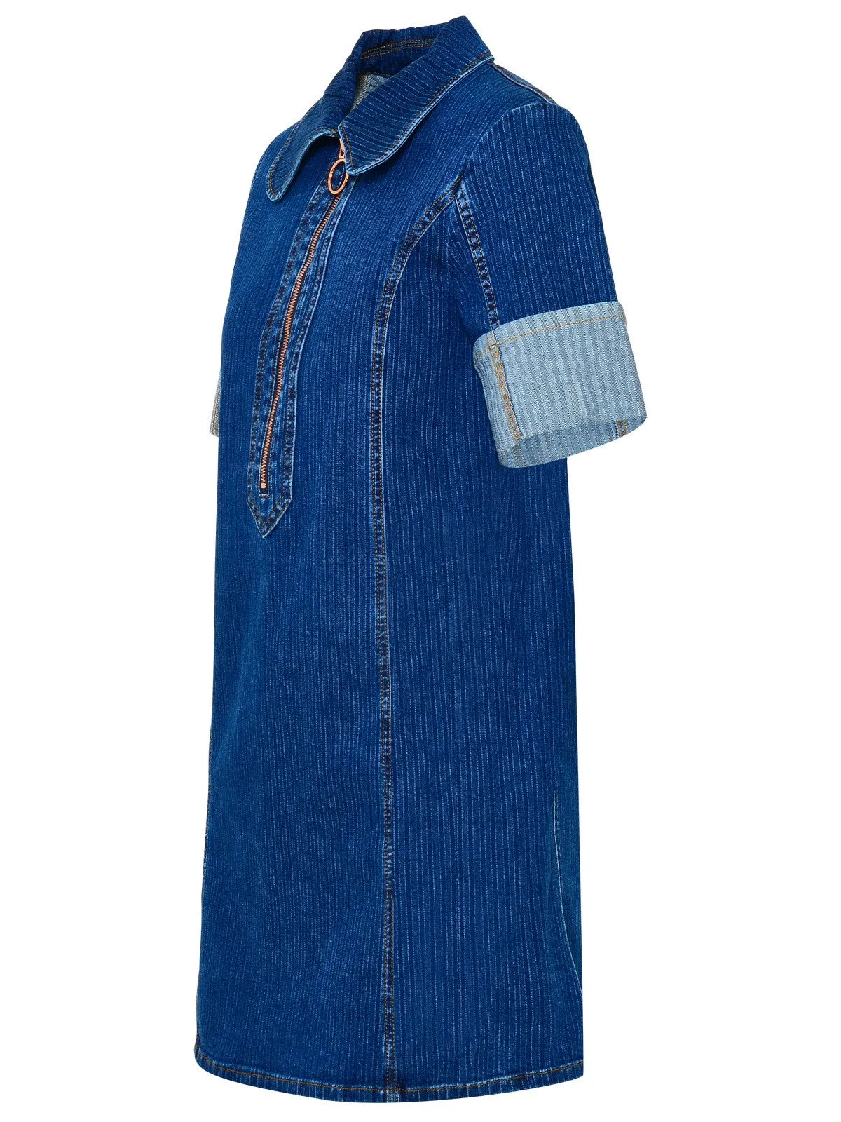 See By Chlo Short-Sleeved Half-Zipped Denim Dress