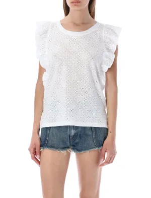 See By Chlo Sleeveless Ruffled Crewneck Top