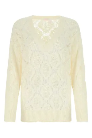 See By Chlo V-Neck Embroidered Long Sleeved Sweater