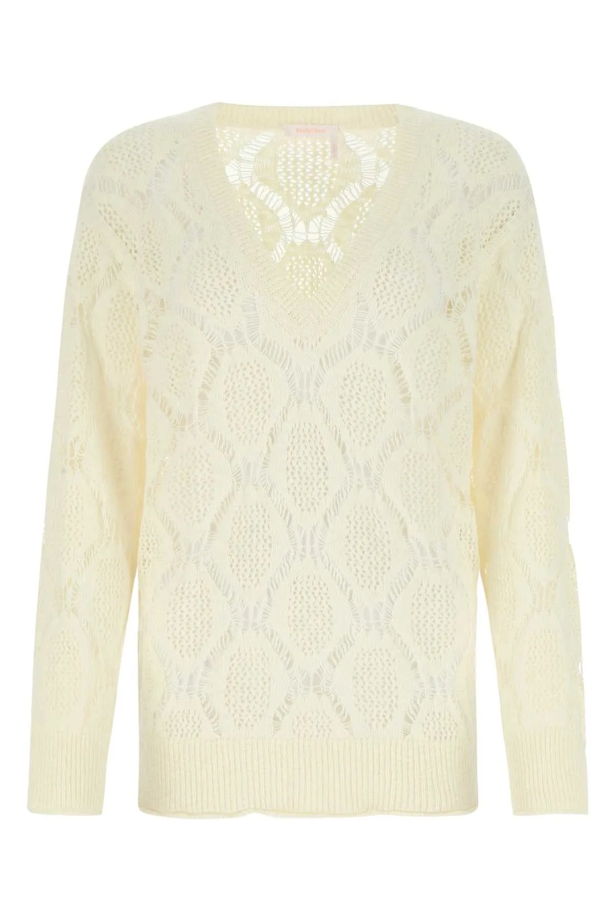 See By Chlo V-Neck Embroidered Long Sleeved Sweater