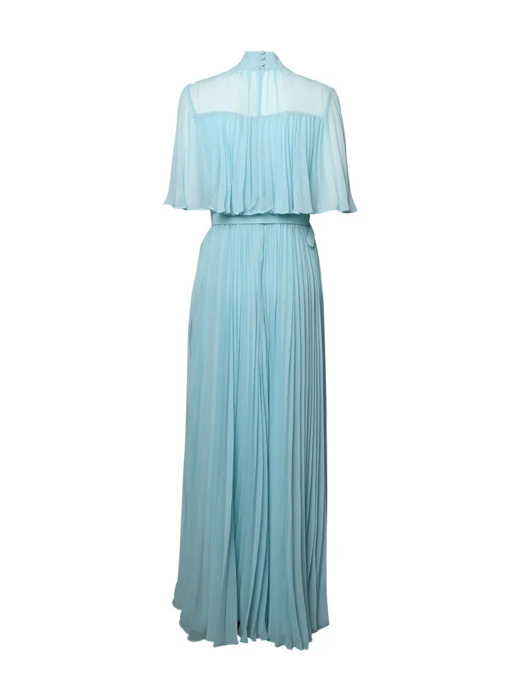 Self-Portrait Bow Detailed Pleated Midi Dress