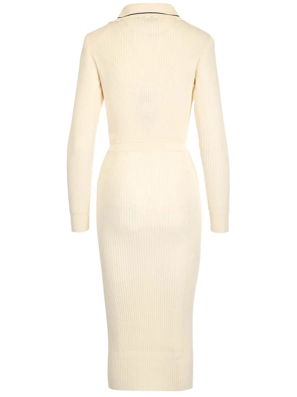 Self-Portrait Contrast Stitch Ribbed Knit Dress