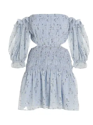 Self-Portrait Cut Out Floral Printed Dress