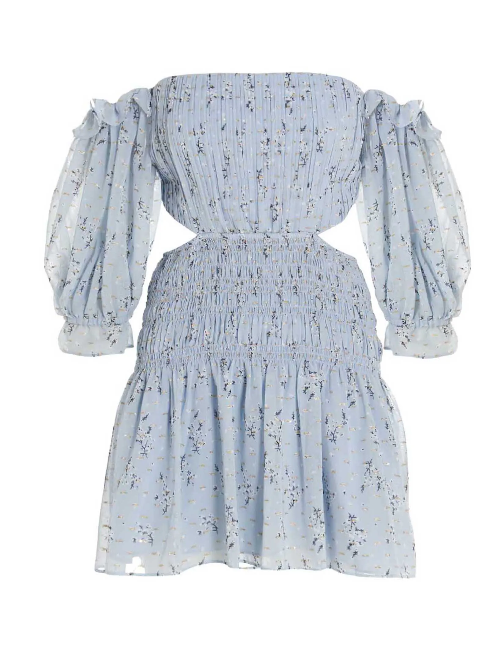 Self-Portrait Cut Out Floral Printed Dress