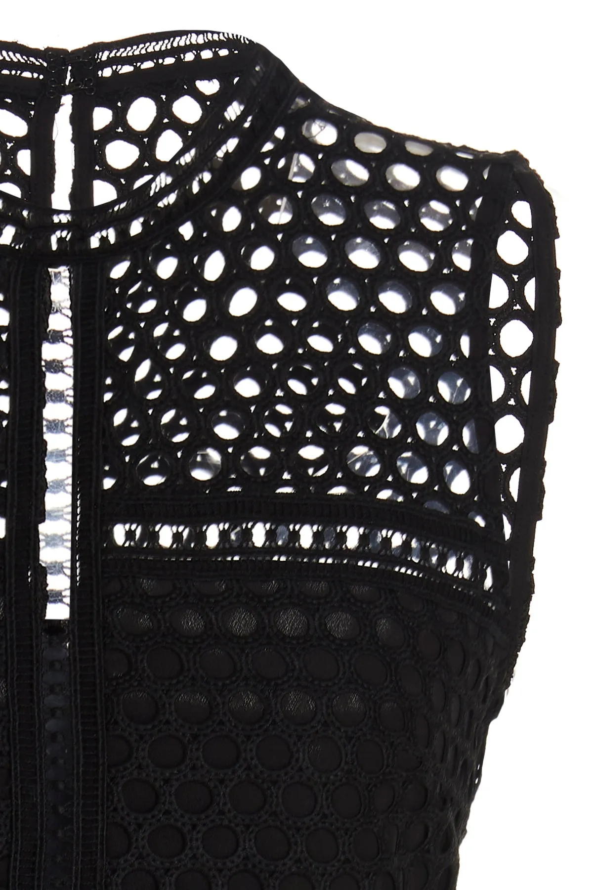Self-Portrait Guipure Lace Sleeveless Peplum Top