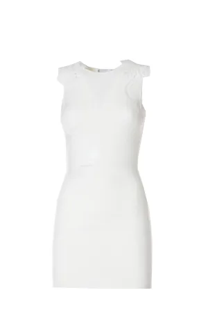 Self-Portrait Lace Detailed Ribbed Mini Dress
